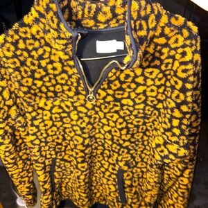 Small cheetah print fuzzy sweater